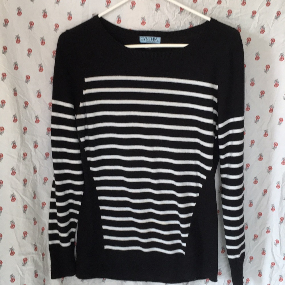 Black and white striped sweater
